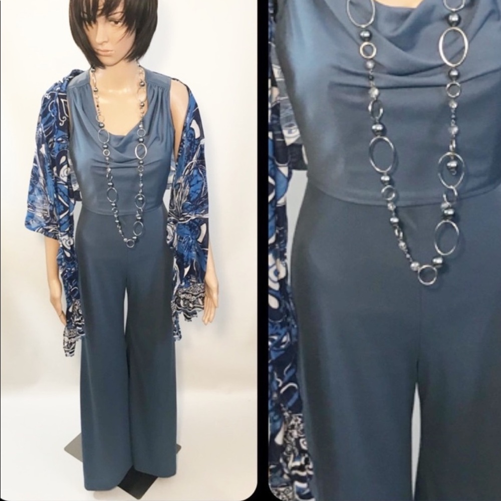 VINTAGE 1970s Blue Jumpsuit